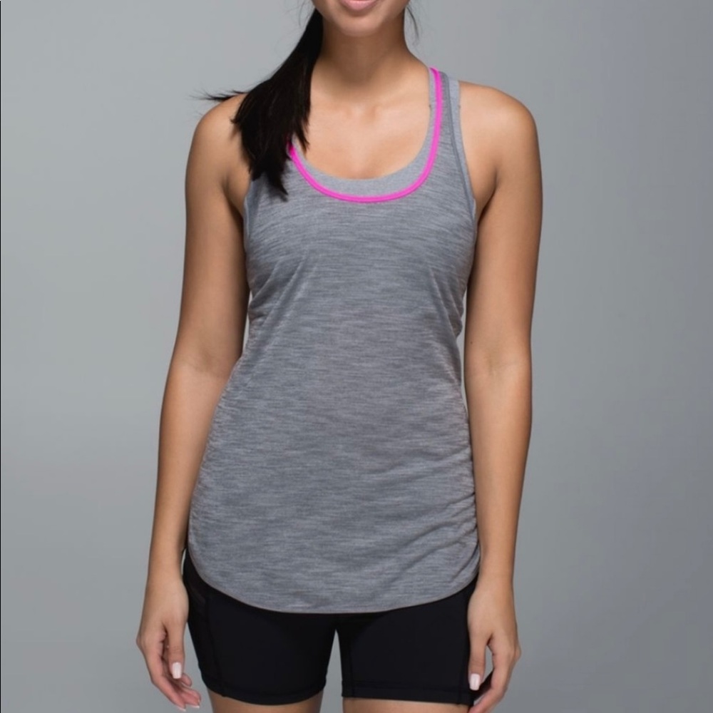 Lululemon What The Sport Tank Gray and Pink